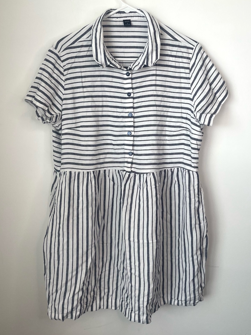 Esmara Striped Short Sleeve babydoll style shirt dress size 16